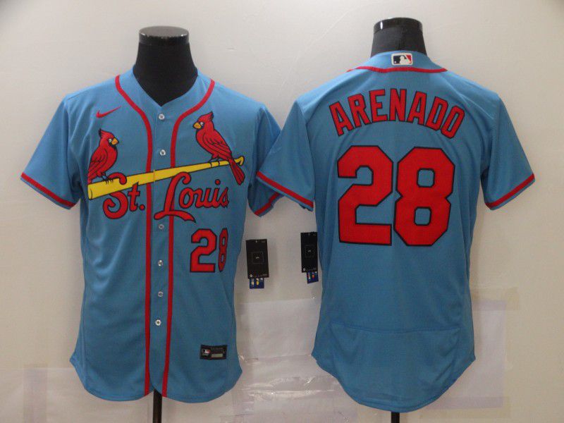 Men St.Louis Cardinals #28 Arenado Light blue Elite Nike MLB Jerseys